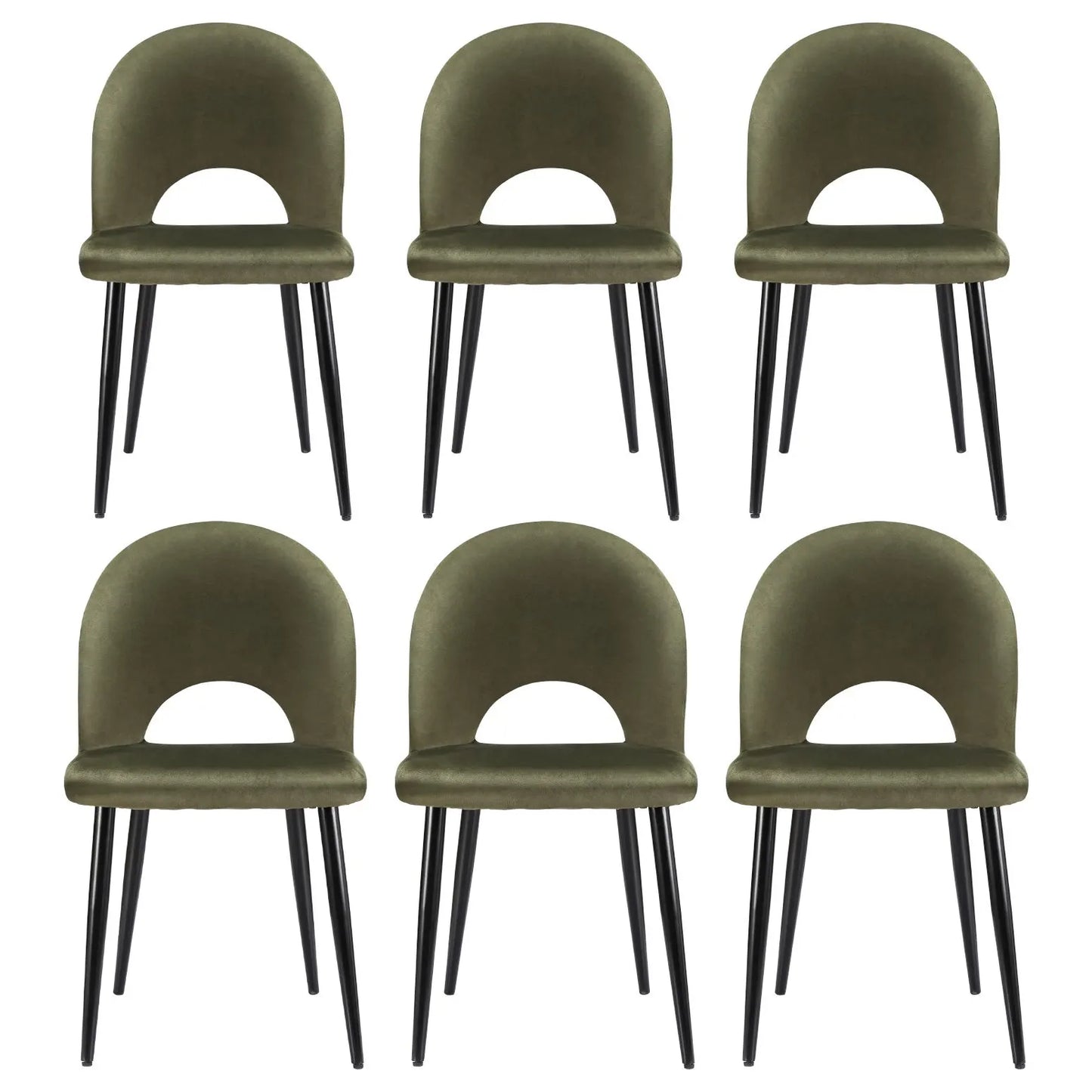 Artiss Dining Chairs Set of 6 Velvet Hollow Green - Image 3