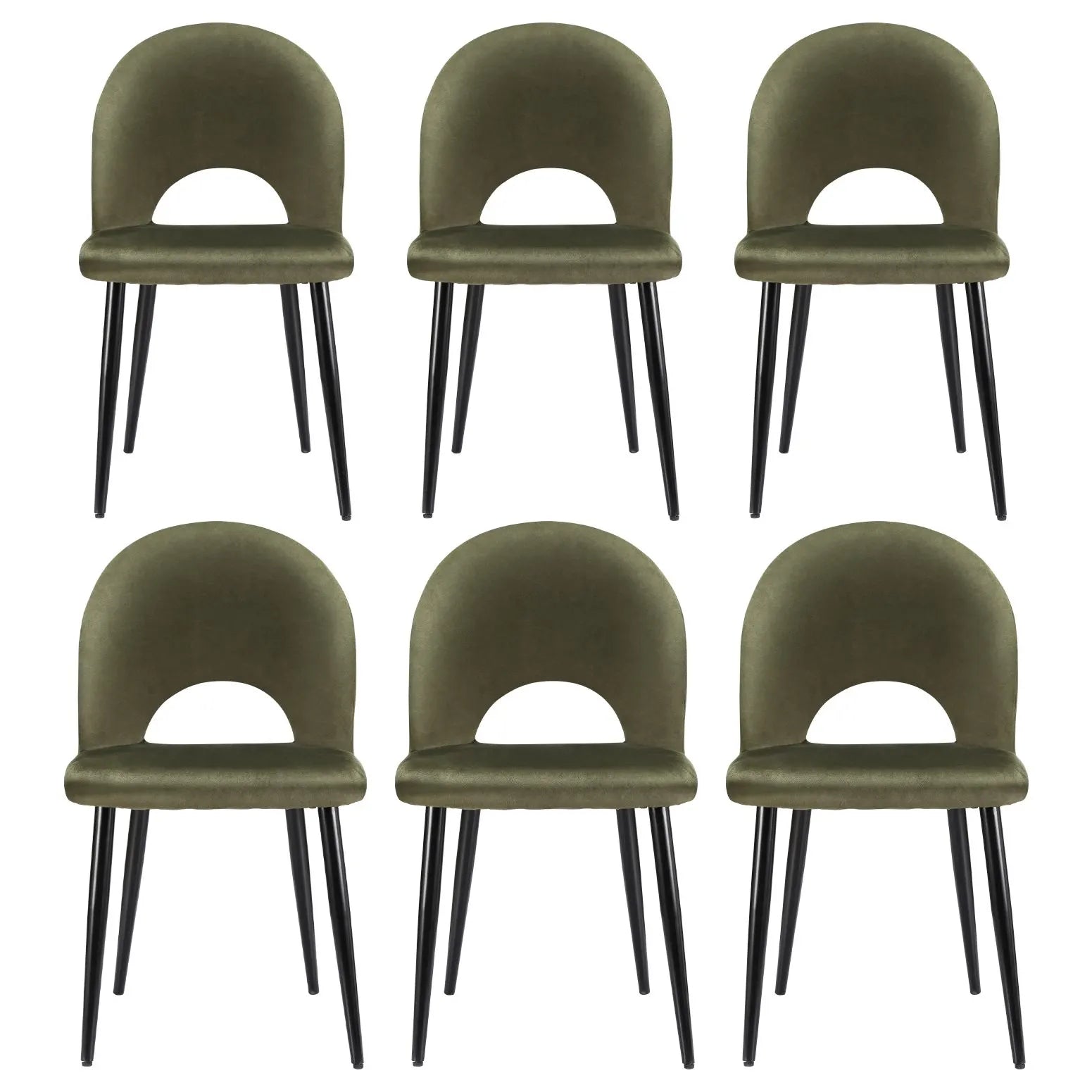 Artiss Dining Chairs Set of 6 Velvet Hollow Green - Image 3