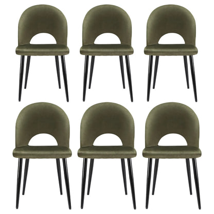 Artiss Dining Chairs Set of 6 Velvet Hollow Green - Image 3