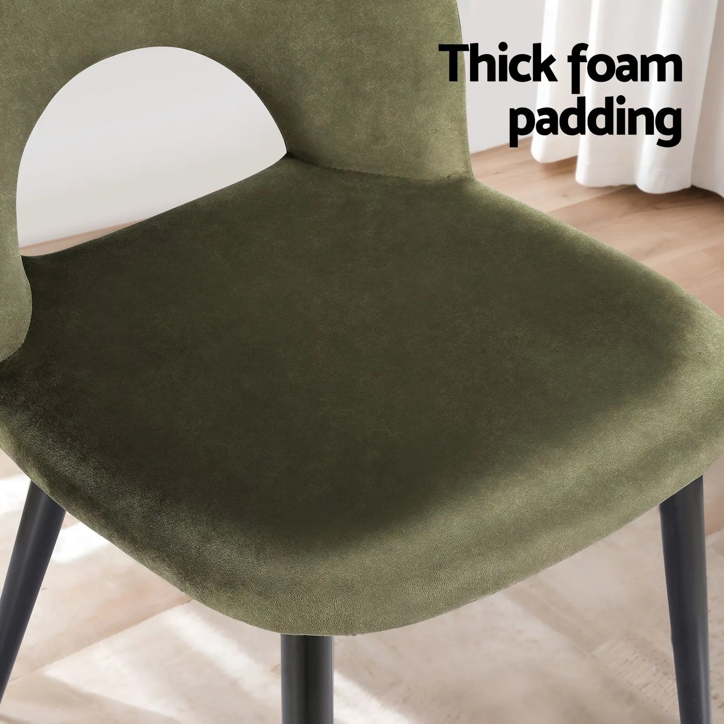 Artiss Dining Chairs Set of 6 Velvet Hollow Green - Image 8