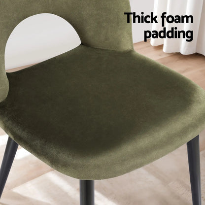 Artiss Dining Chairs Set of 6 Velvet Hollow Green - Image 8