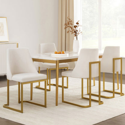 Artiss Dining Chairs Set of 4 Linen Fabric Frame Beige - Image 7
