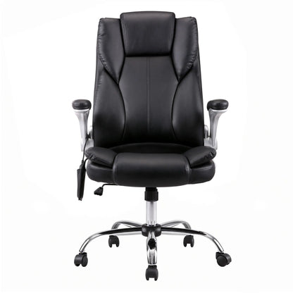 Artiss 8 Point Massage Office Chair PU Leather Black - Image 3