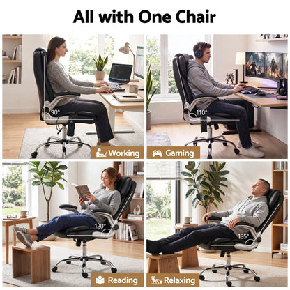 Artiss 8 Point Massage Office Chair PU Leather Black - Image 6