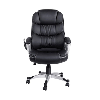 Artiss 8 Point Massage Office Chair Heated Seat PU Black - Image 3