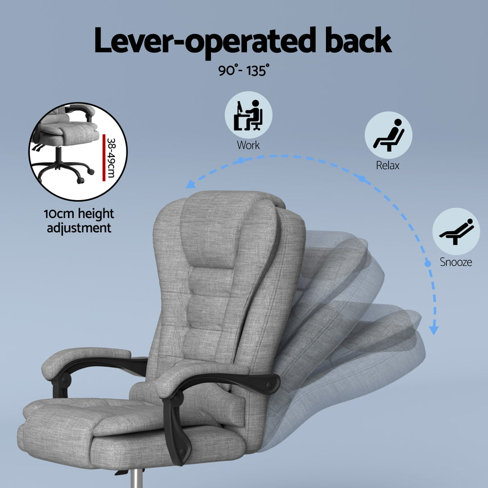 Artiss Executive Office Chair 4-Point Massage Adjustable Ergonomic Recline Back - Image 5