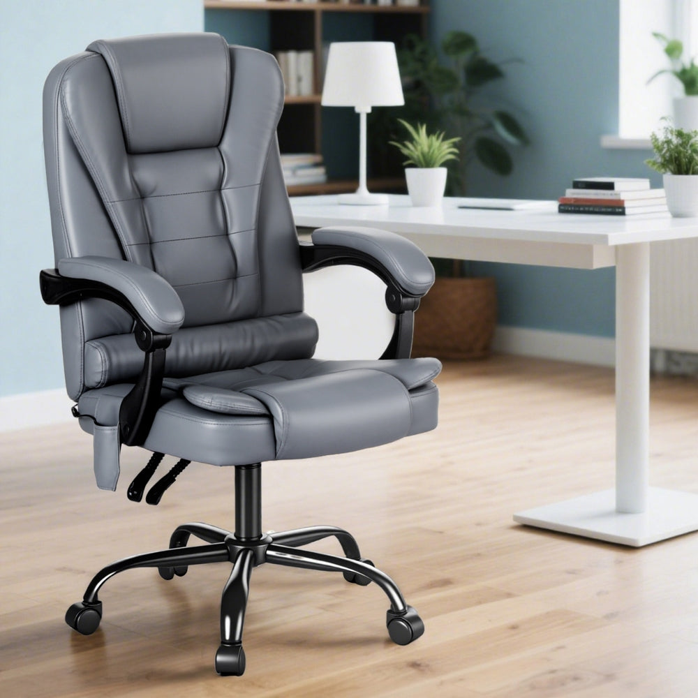 Artiss Executive Office Chair 4-Point Massage Adjustable Ergonomic Recline PU - Image 7