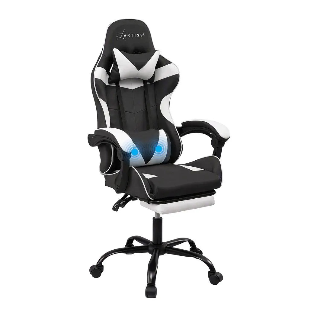 Artiss Ergonomic Gaming Office Chair with 2 Point Message Black