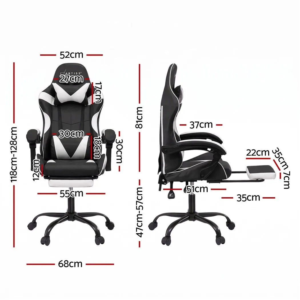 Artiss Ergonomic Gaming Office Chair with 2 Point Message Black - Image 2