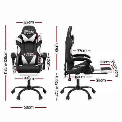 Artiss Ergonomic Gaming Office Chair with 2 Point Message Black - Image 2