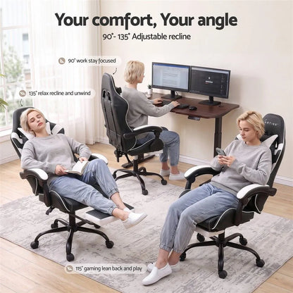 Artiss Ergonomic Gaming Office Chair with 2 Point Message Black - Image 5