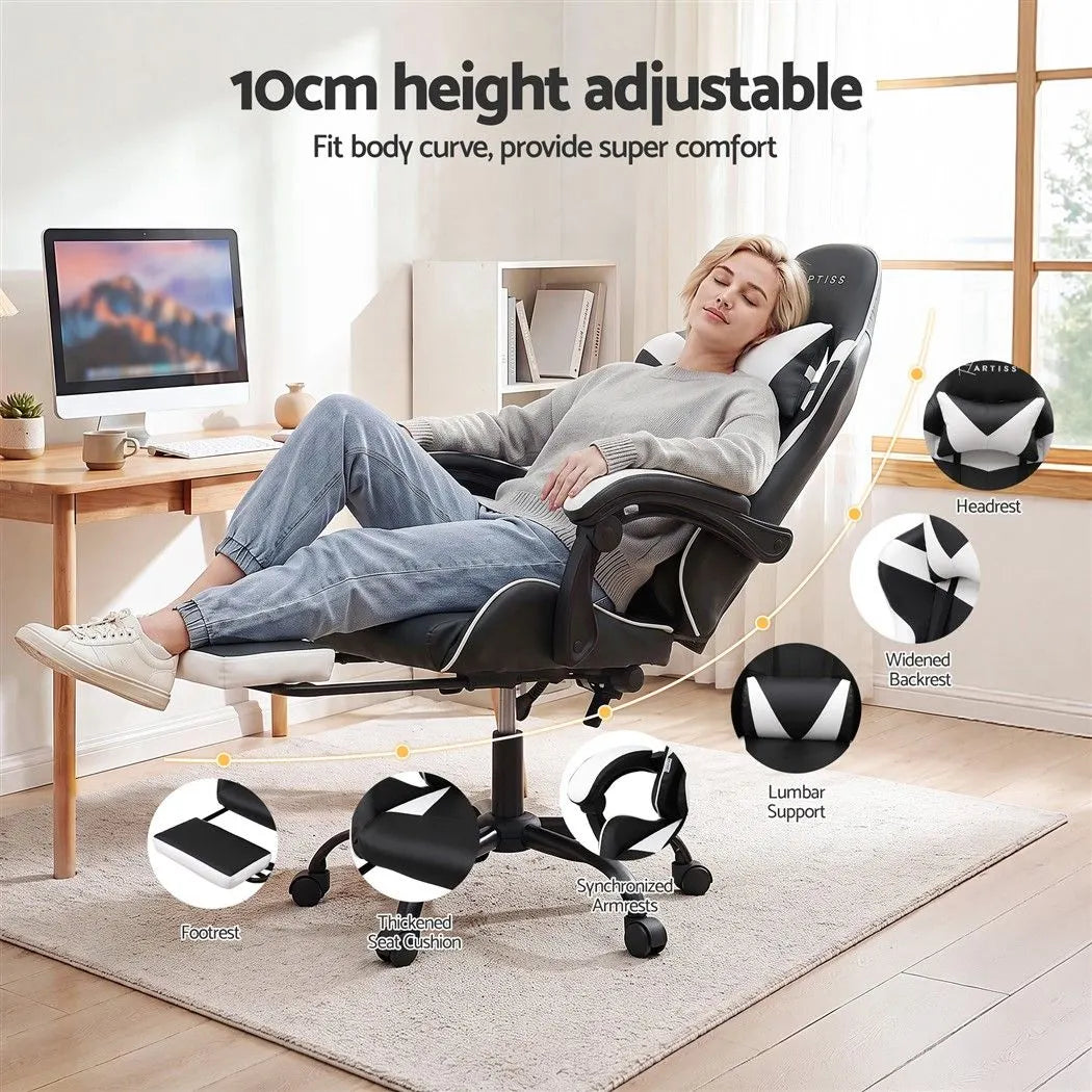 Artiss Ergonomic Gaming Office Chair with 2 Point Message Black - Image 6