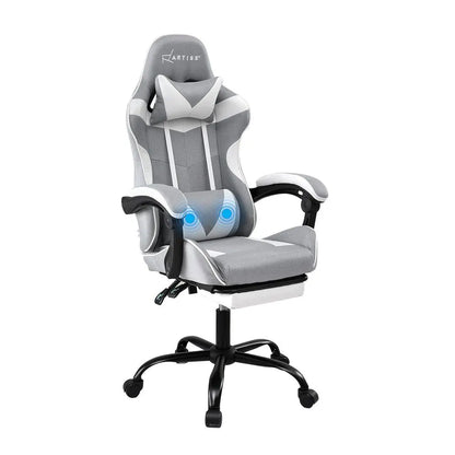 Artiss Gaming Office Chair Fabric Ergonomic with 2 Point Message Light Grey - Image 2