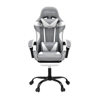 Artiss Gaming Office Chair Fabric Ergonomic with 2 Point Message Light Grey - Image 4