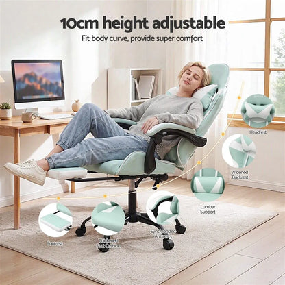Artiss Ergonomic Gaming Office Chair with 2 Point Message Mint Green - Image 6