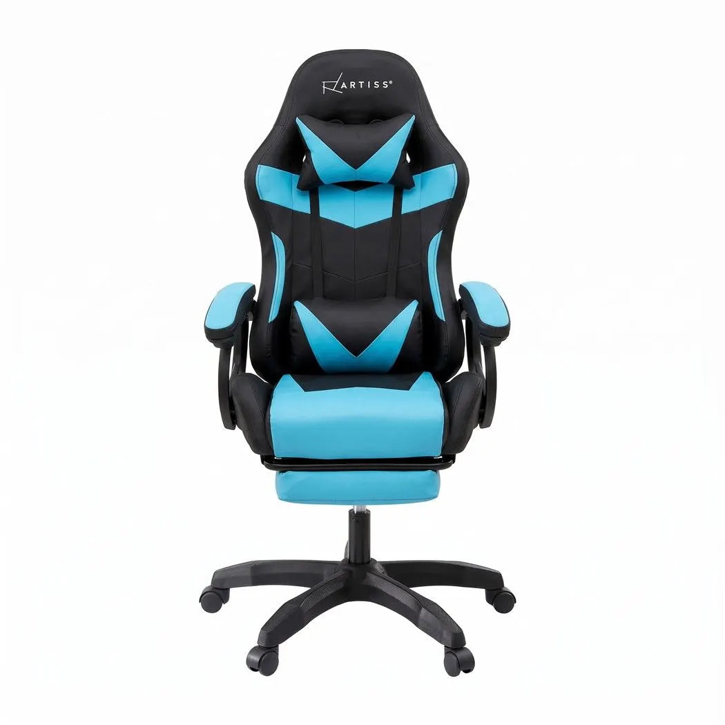 Artiss Gaming Office Chair with 8 Point Message Reline Ergonomic Blue - Image 4