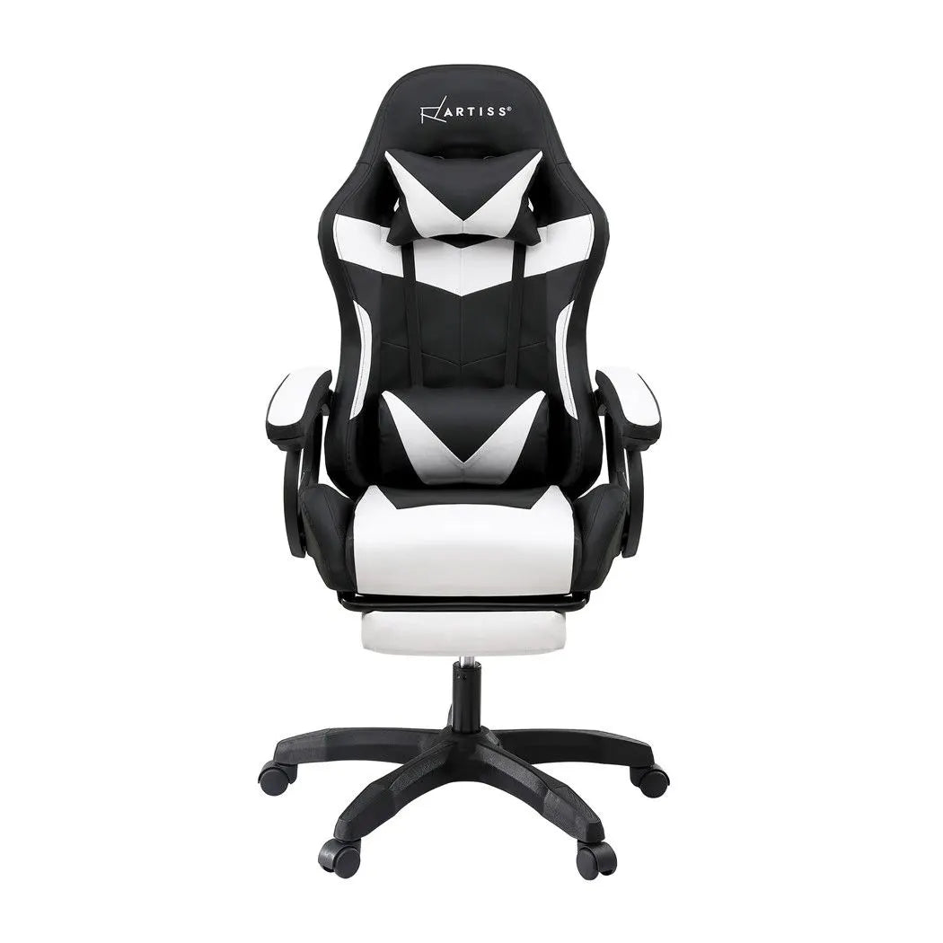 Artiss Gaming Office Chair with 8 Point Message Reline Ergonomic White - Image 4