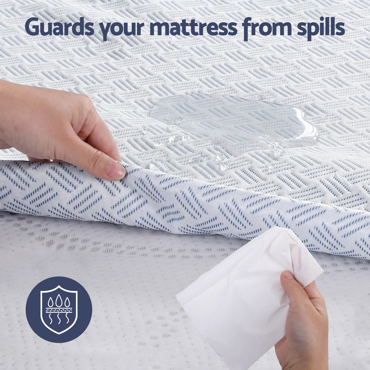 Giselle Cooling Mattress Protector Waterproof Deep Pocket Fitted Cover Queen - Image 6