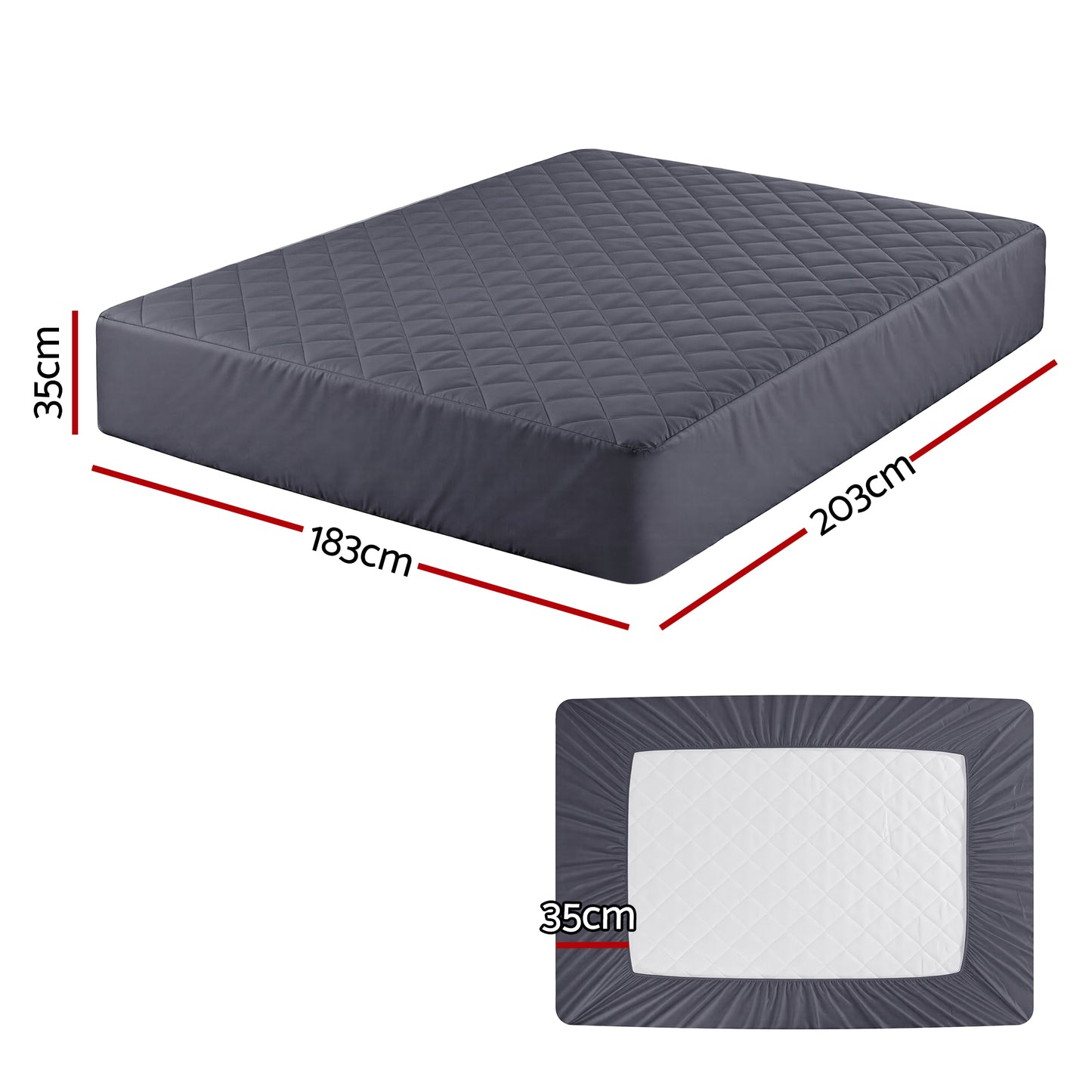 Giselle Water-Resistant Mattress Protector Microfiber 360° Fit King - Image 3
