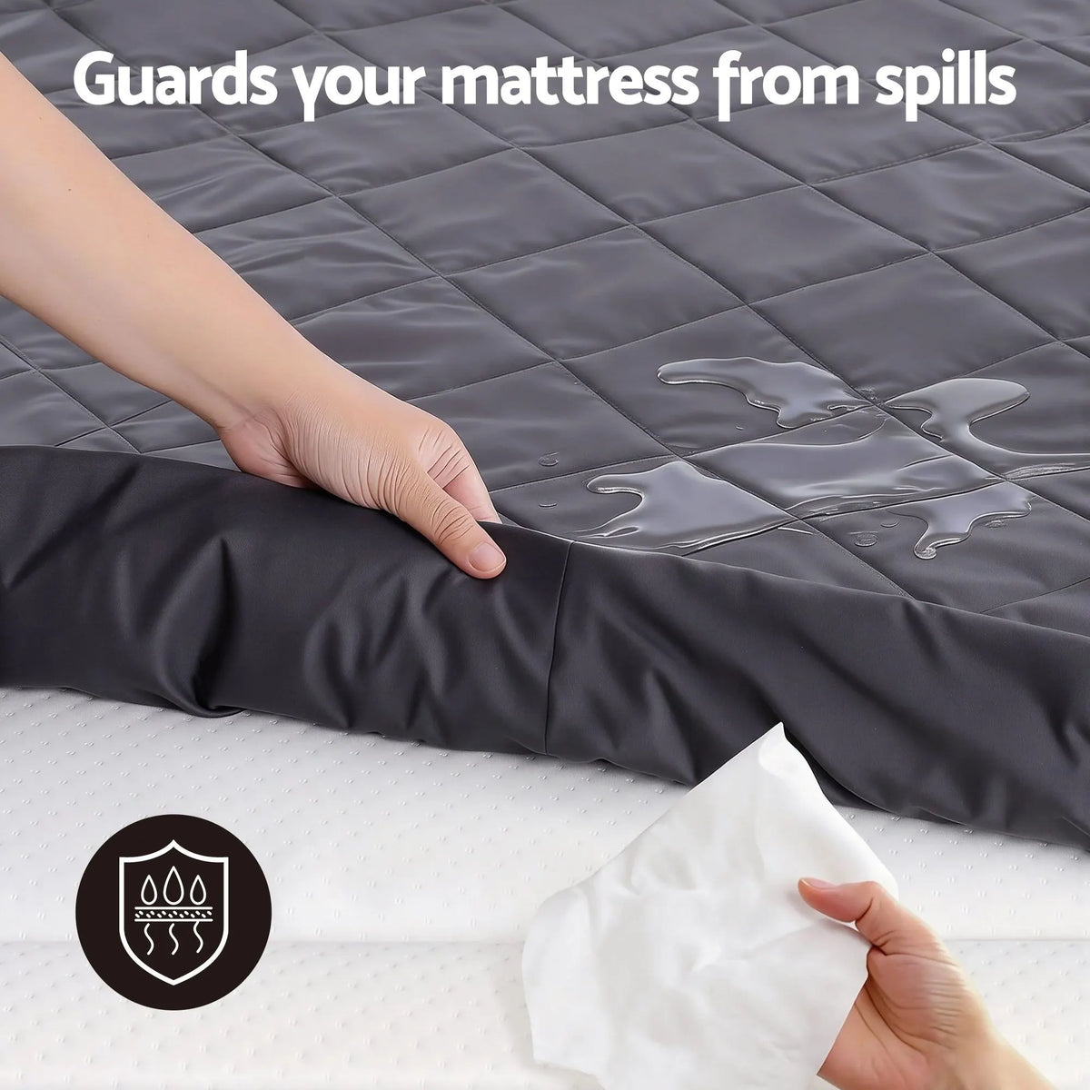 Giselle Water-Resistant Mattress Protector Microfiber 35cm 360° Fit Single - Image 4
