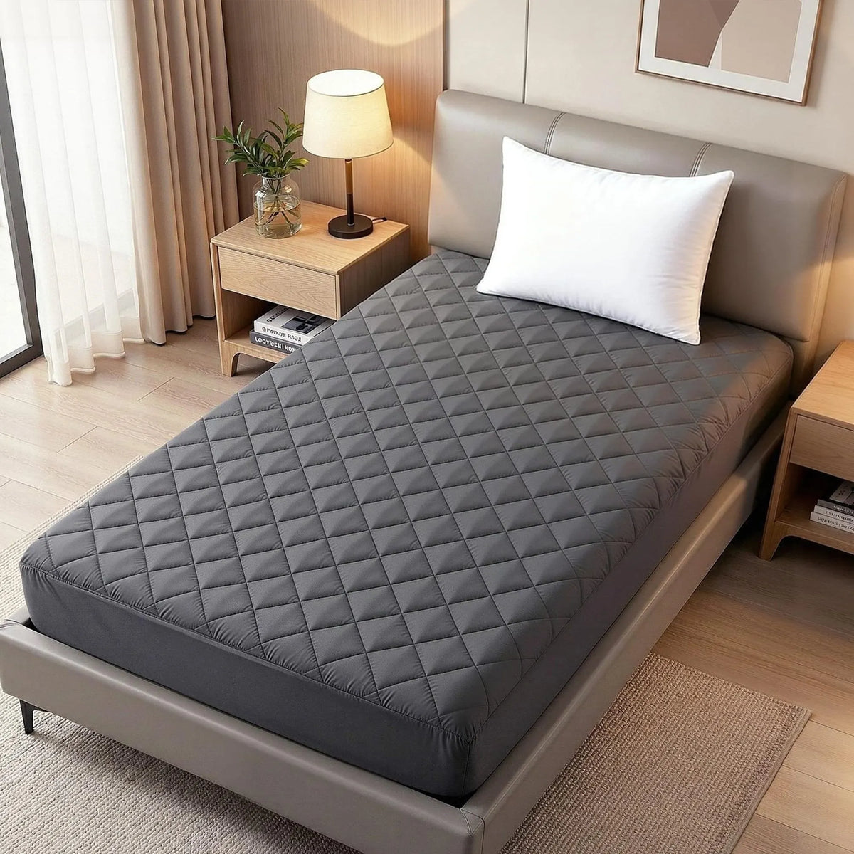 Giselle Water-Resistant Mattress Protector Microfiber 35cm 360° Fit Single - Image 8