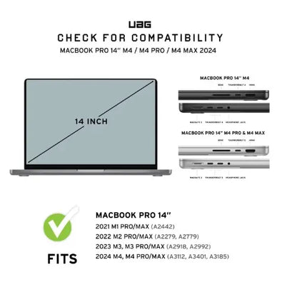 UAG Essential Armor Apple MacBook Pro (14') ((M5/M4/M3/M2 Max  Pro) Case - Ice (134011114343), Sl... - Image 3