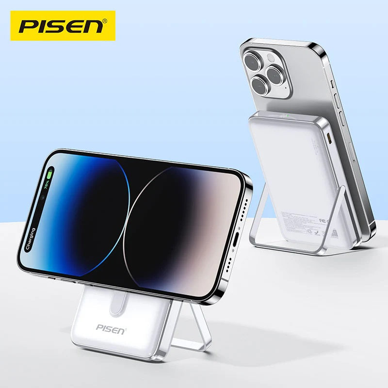 Pisen 30W CCC-Certified 10K (10000mAh) Wireless Power Bank with Holder - 15W Wireless, LED Displa... - Image 2