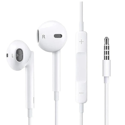 USP Pisen Half-in-Ear 3.5mm Earphones - White, Ergonomic Design ,HD Call Microphone, 5 Years Warr...