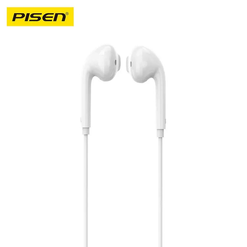 USP Pisen Half-in-Ear 3.5mm Earphones - White, Ergonomic Design ,HD Call Microphone, 5 Years Warr... - Image 2