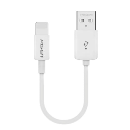 Pisen Mr White Lightning to USB-A Cable (20cm) White - Support Both Fast Charging and Data Cable,...