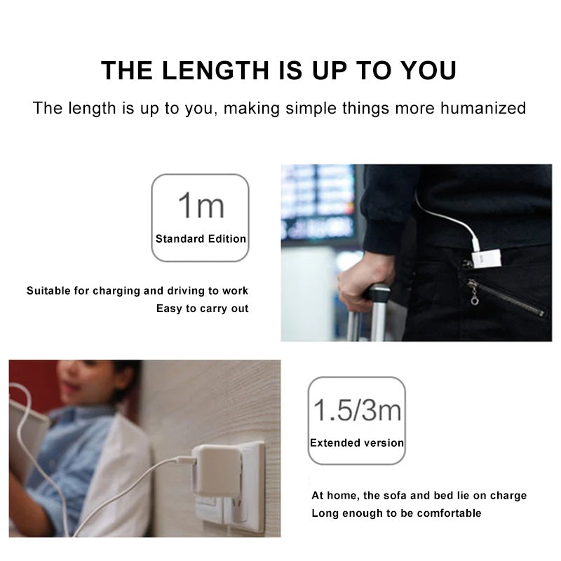 Pisen Lightning to USB-A Cable (3M) White - Fast Charge 2.4A, Stretch-Resistant, Reinforced, Dura... - Image 3