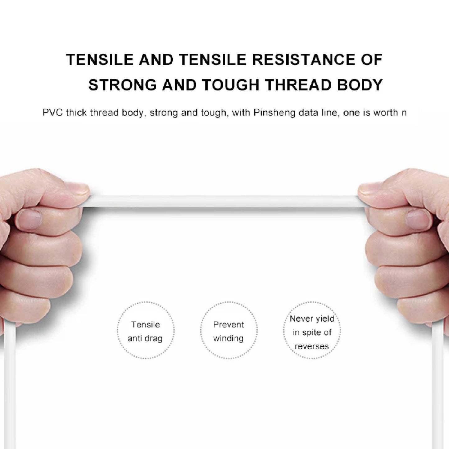 Pisen Mr White Lightning to USB-A Cable (1M) White - Fast Charge 2.4A, Stretch-Resistant, Reinfor... - Image 4