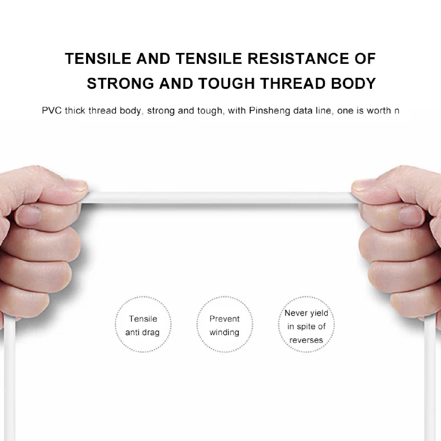 Pisen Mr White Lightning to USB-A Cable (1M) White - Fast Charge 2.4A, Stretch-Resistant, Reinfor... - Image 4