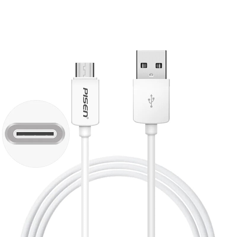 PISEN USB-C to USB-A Cable (1M) White -Data Transfer 480Mbps,Durable and Flexible,Samsung Galaxy,...