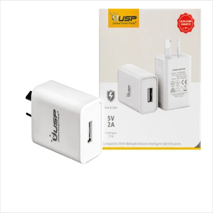 USP 10W USB-A Fast Wall Charger White - Intelligent Chip, Smart Charging, Output Voltage DC5V/3A,... - Image 2