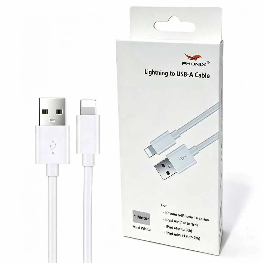 USP Lightning to USB-A Mini Cable (1M) White - Quick Charge  Connect, Fast Charge, Durable  Relia...