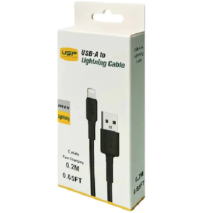 USP BoostUp Lightning to USB-A Cable (20CM) Black - Quick Charge  Connect, 2.4A Rapid Charge,Nylo... - Image 4