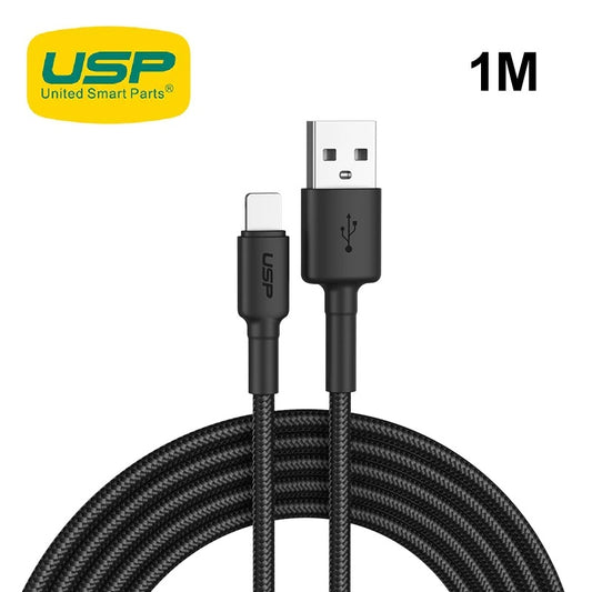 USP BoostUp Lightning to USB-A Cable (1M) Black - Quick Charge  Connect, 2.4A Rapid Charge,Durabl...