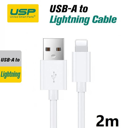 USP Lightning to USB-A Cable (2M) White - Quick Charge  Connect, 2.4A Rapid Charge, 480Mbps Trans... - Image 2