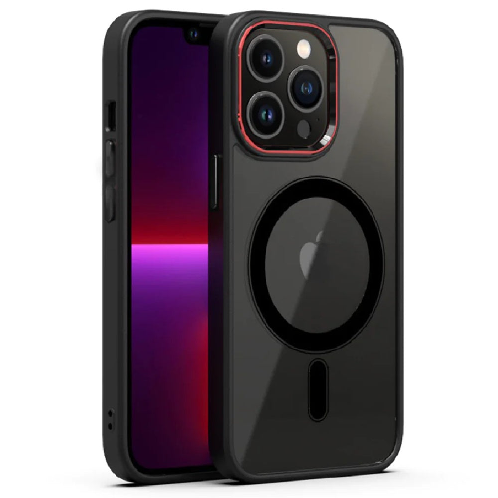 Phonix Apple iPhone 15 (6.1') Clear Armor Hard MagSafe Case With Metal Lens Protection Black-Rugg... - Image 2