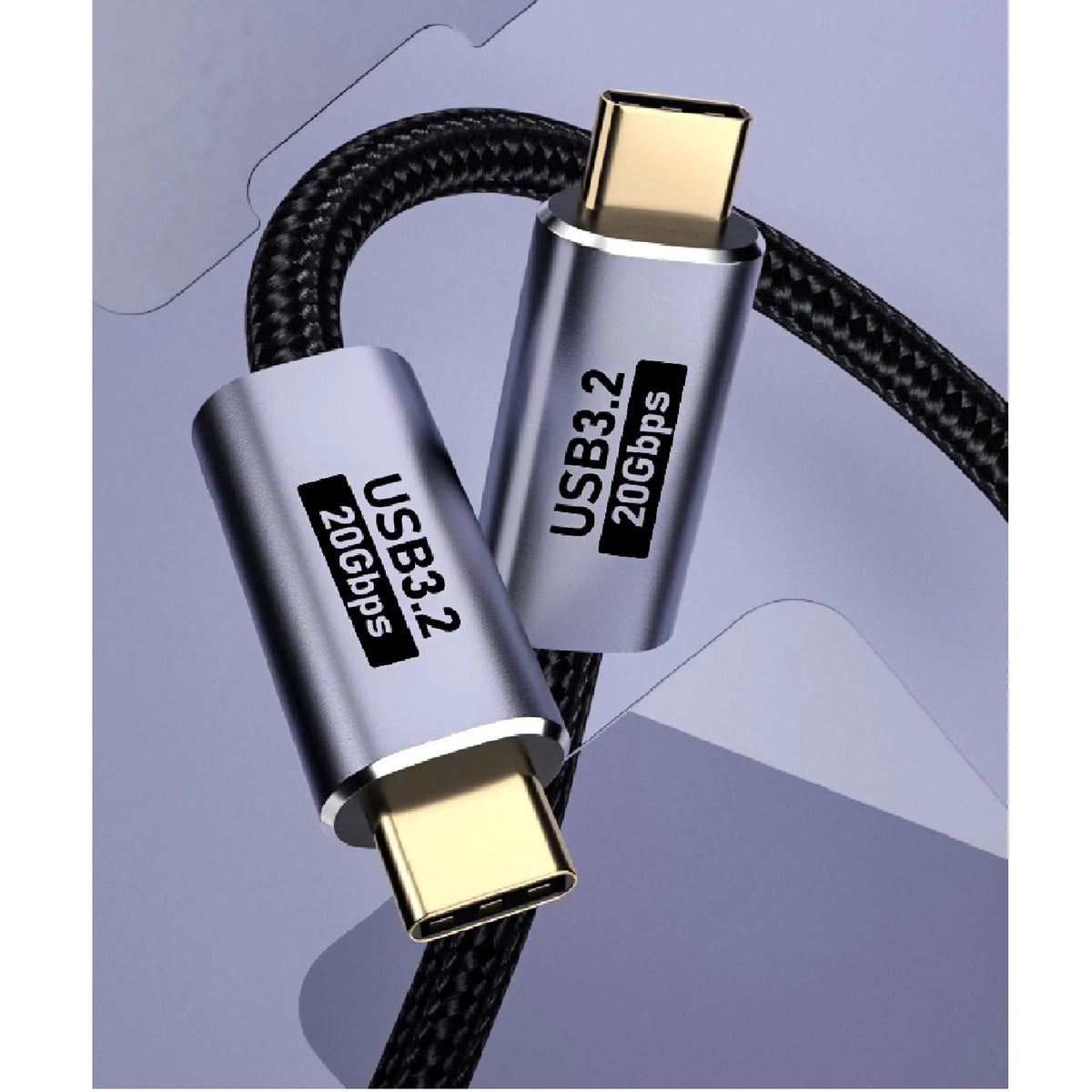 USP BoostUp Cafule Braided USB-C to USB-C (3.2 Gen 2x2) Charge  Video Cable (1M) - Black, 5A/100W...