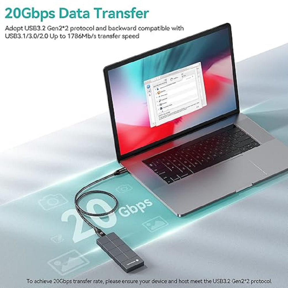 USP BoostUp Cafule Braided USB-C to USB-C (3.2 Gen2) Charge  Video (8K@60Hz) Cable (1M) Black - 5... - Image 3