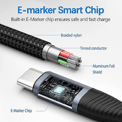 USP BoostUp Cafule Braided USB-C to USB-C (3.2 Gen2) Charge  Video (8K@60Hz) Cable (1M) Black - 5... - Image 4