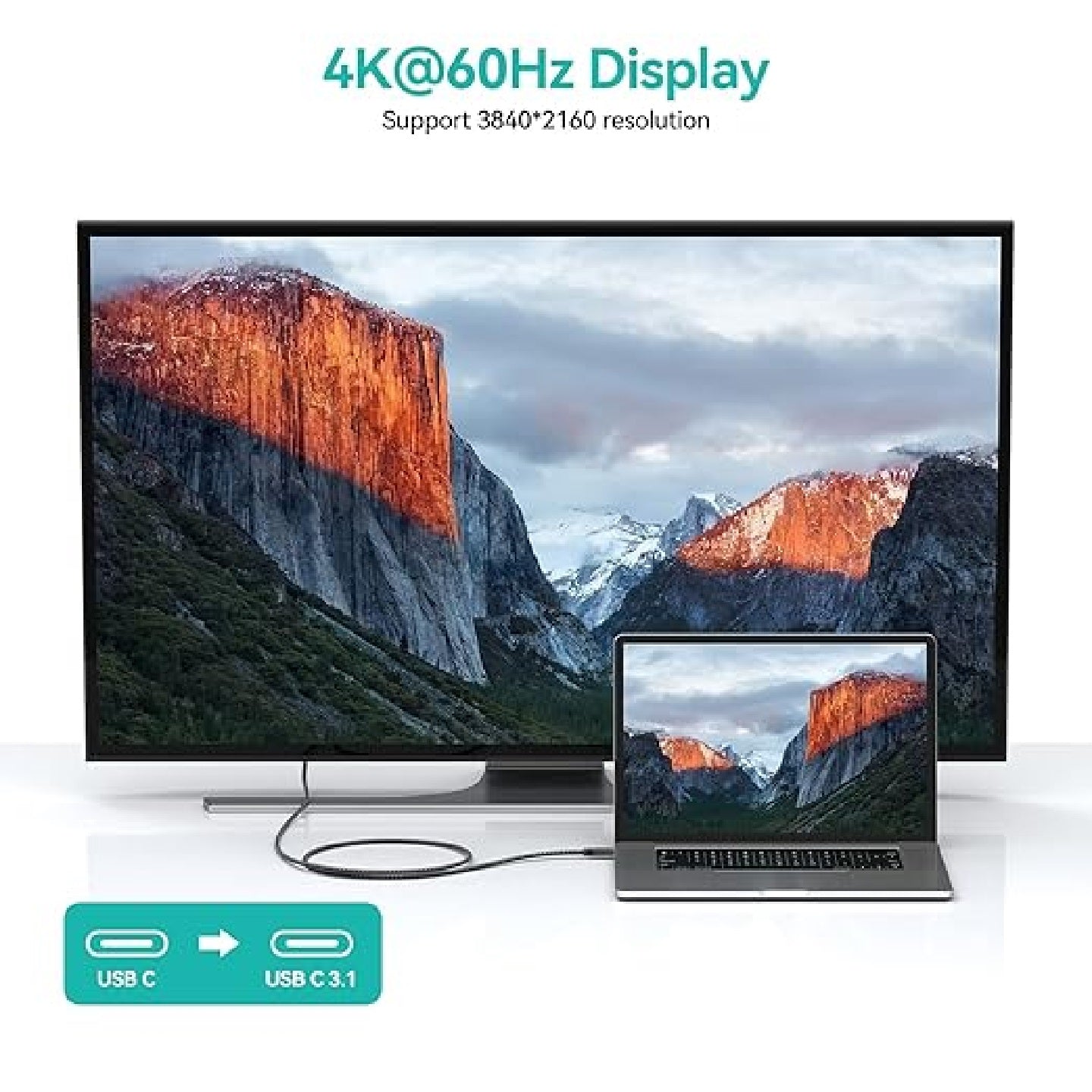 USP BoostUp Braided USB-C to USB-C (3.2 Gen2) Charge  Video (8K@64HZ) Cable (2M) Black,5A/100W PD... - Image 3