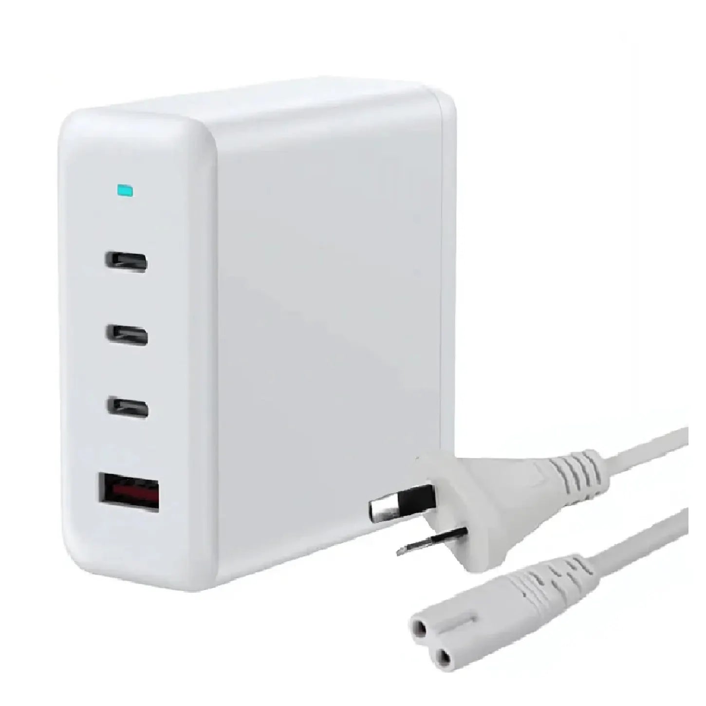 USP 100W Four Ports USB-C PD GaN Wall Charger White - 3x USB-C, 1x USB-A, Efficient, High Quality...