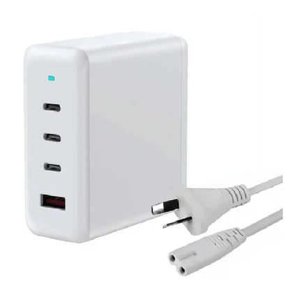 USP 100W Four Ports USB-C PD GaN Wall Charger White - 3x USB-C, 1x USB-A, Efficient, High Quality...