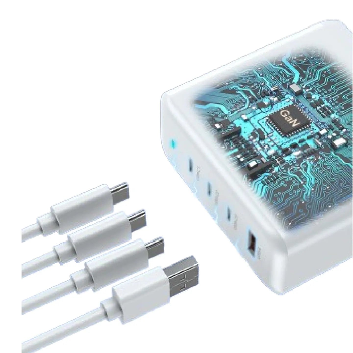USP 100W Four Ports USB-C PD GaN Wall Charger White - 3x USB-C, 1x USB-A, Efficient, High Quality... - Image 3