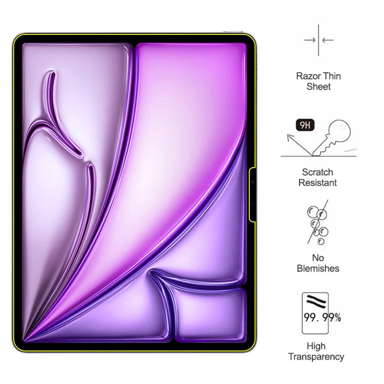 USP Apple iPad Air (13') (M4/M3/M2) (8th/7th/6th Gen) 2.5D Tempered Glass Screen Protector Clear... - Image 4