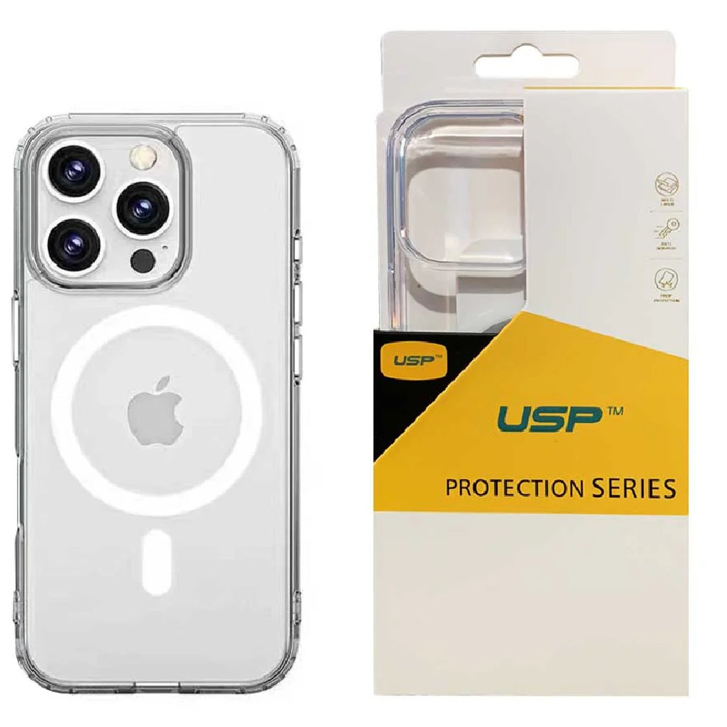 USP Apple iPhone 16 Pro (6.3') Clear Rock Shockproof Case with MagSafe - Ultra-Thin, Lightweight,...