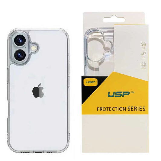 USP Apple iPhone 16 Plus (6.7') Clear Rock Shockproof Case - Ultra-Thin, Lightweight, Non-Slip, M...